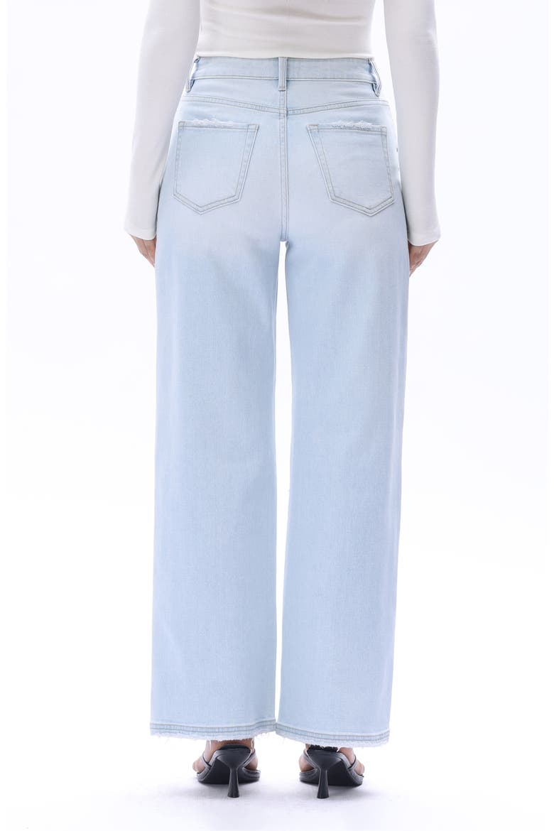 Studded High Waist Straight Leg Jeans, Alternate, color, LIGHT BLUE