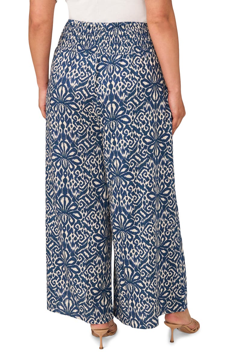 Vince Camuto Smocked Waist Wide Leg Pants, Alternate, color, Oceanside