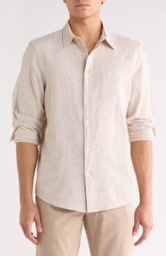 14th & Union Linen Blend Button-Up Shirt