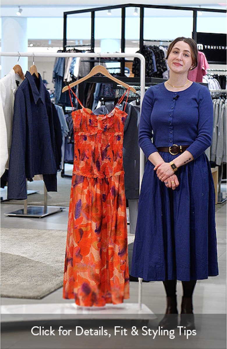 Smocked Drop Waist Midi Dress, sales video thumbnail