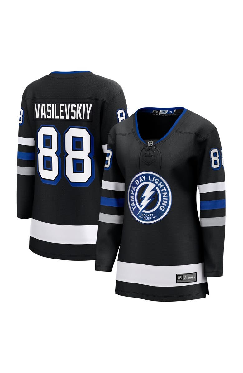 FANATICS Women's Fanatics Andrei Vasilevskiy Black Tampa Bay Lightning Alternate Premier Breakaway Player Jersey, Main, color, Black