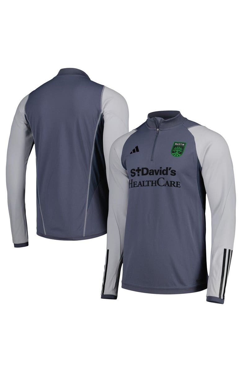 adidas Men's adidas Gray Austin FC 2023 On-Field AEROREADY Quarter-Zip Training Top, Main, color, Gray