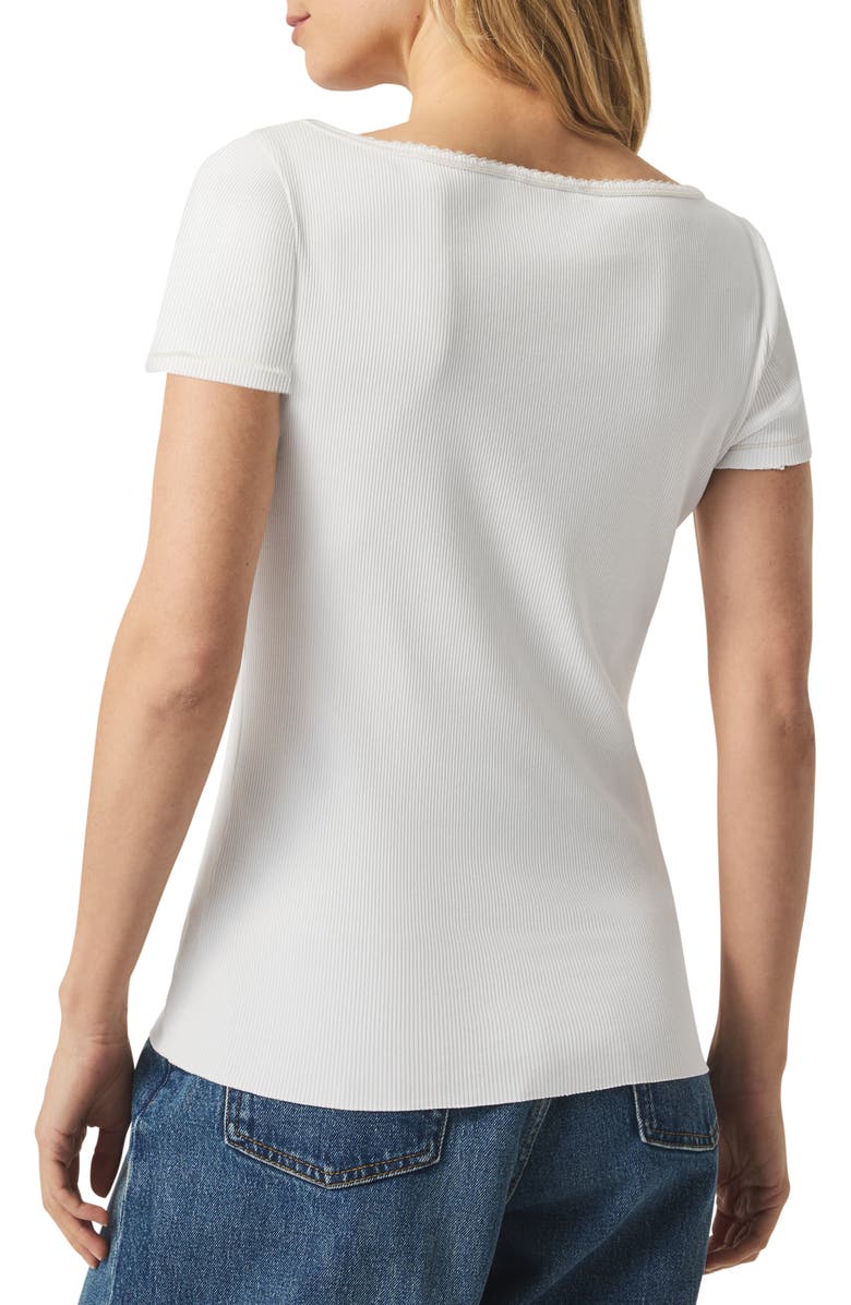 Splendid Posie Scoop Neck Ribbed T-Shirt, Alternate, color, White