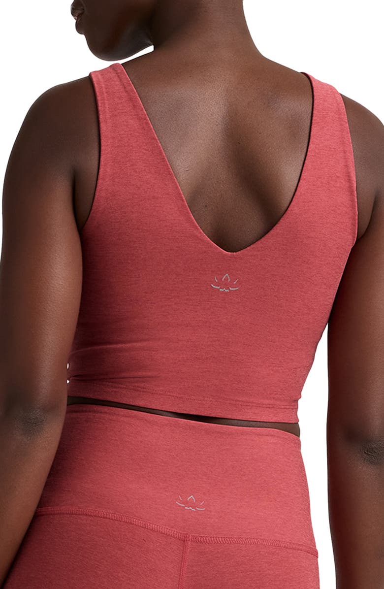 Beyond Yoga Good Day Space Dye Crop Tank, Alternate, color, Faded Rose Heather