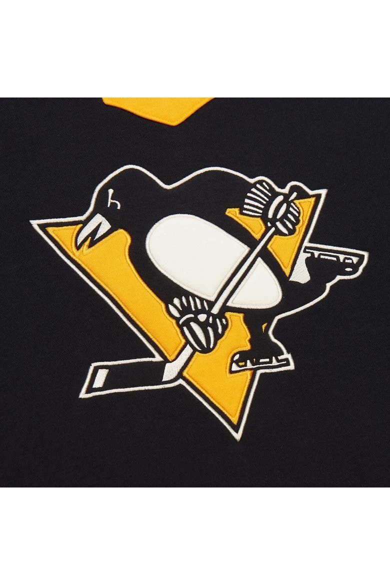 Women's Mitchell & Ness Black Pittsburgh Penguins Heritage Lace-Up Pullover Sweatshirt, Alternate, color, Black
