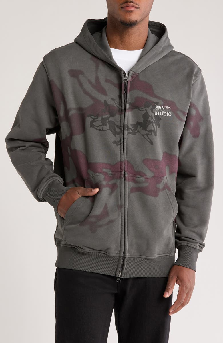 SANTO STUDIO Halo Zip Graphic Hoodie, Alternate, color, 