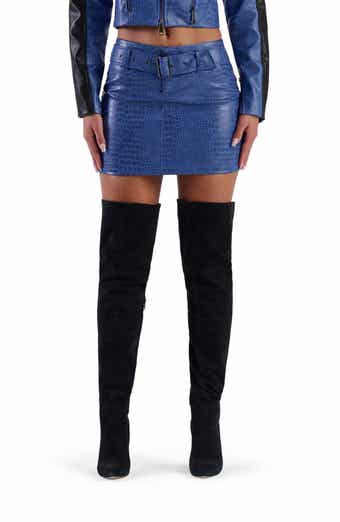 Buckle Up Croc Embossed Miniskirt