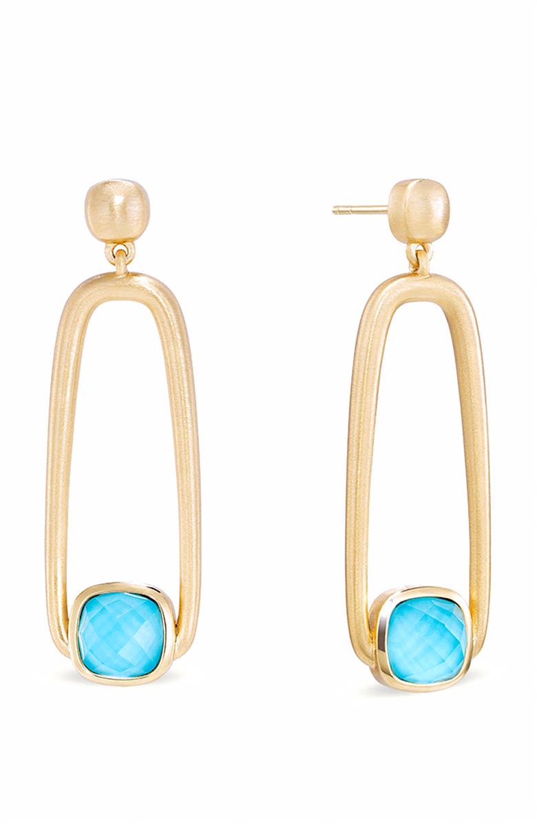 Dean Davidson Monterey Long Drop Earrings, Main, color, Iridescent Turquoise/ Gold