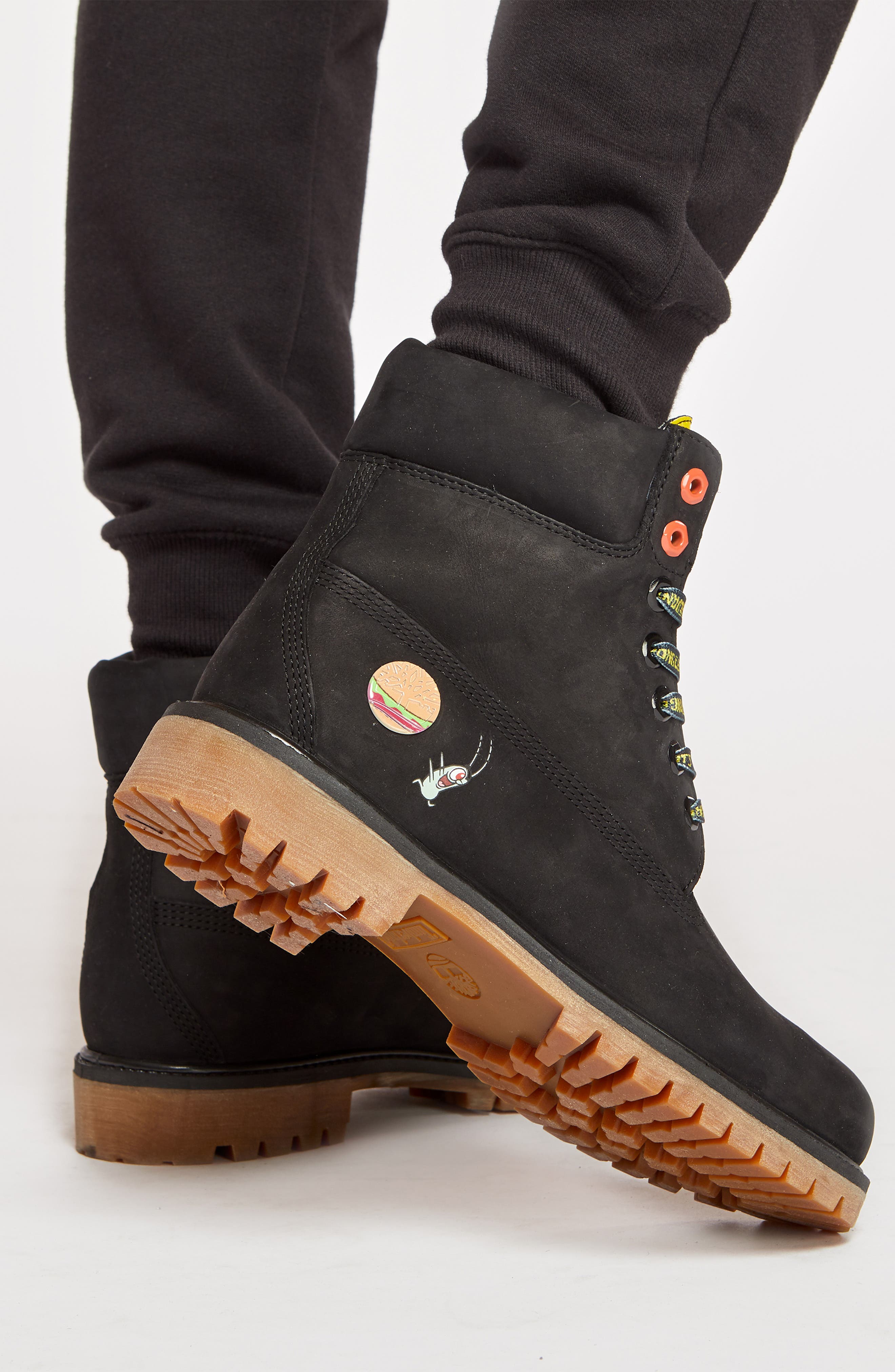 SpongeBob Waterproof Plain Toe Boot, Alternate, color, BLACK NUBUCK