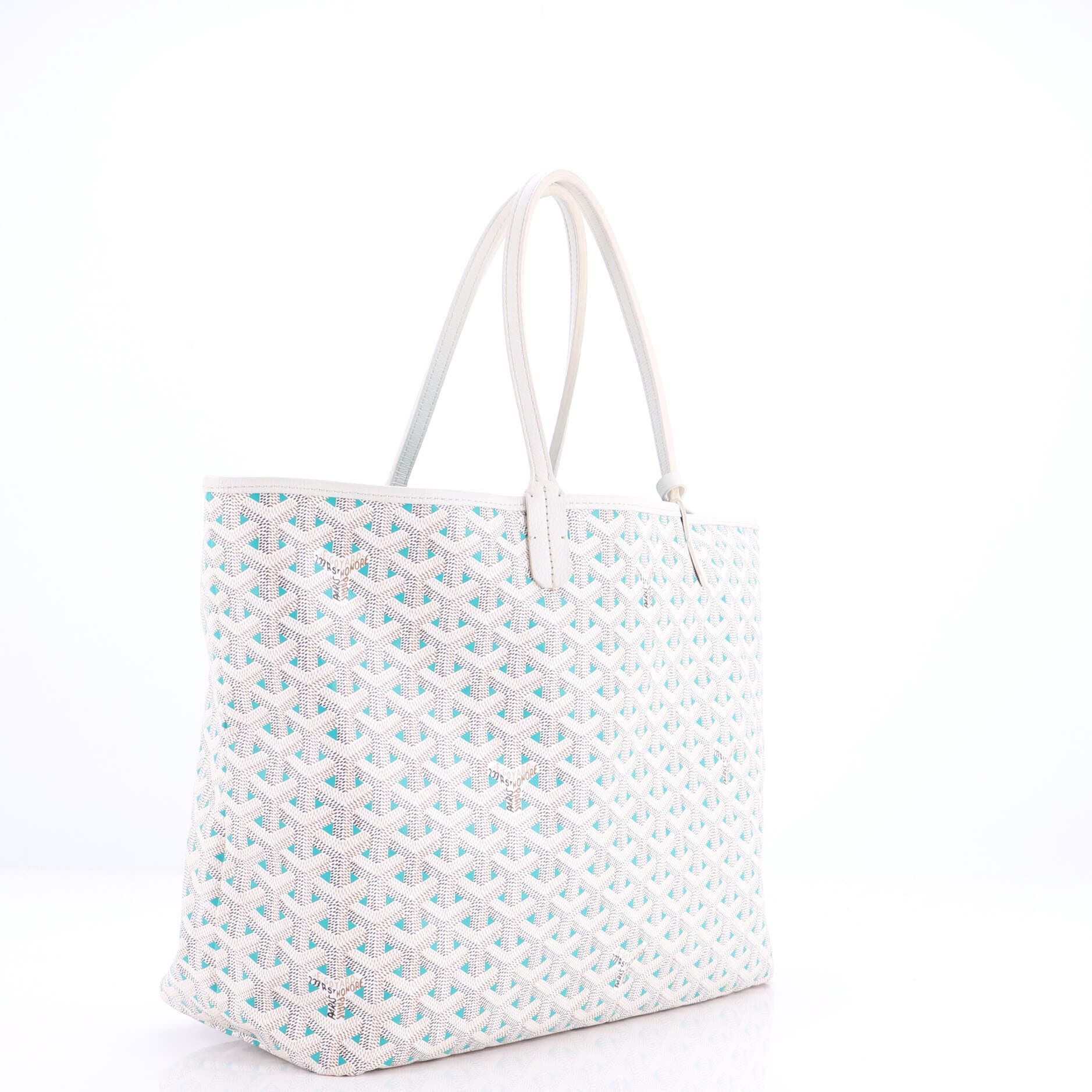 Pre-Owned Goyard Saint Louis Tote Claire Voie Coated Canvas PM, Alternate, color, White