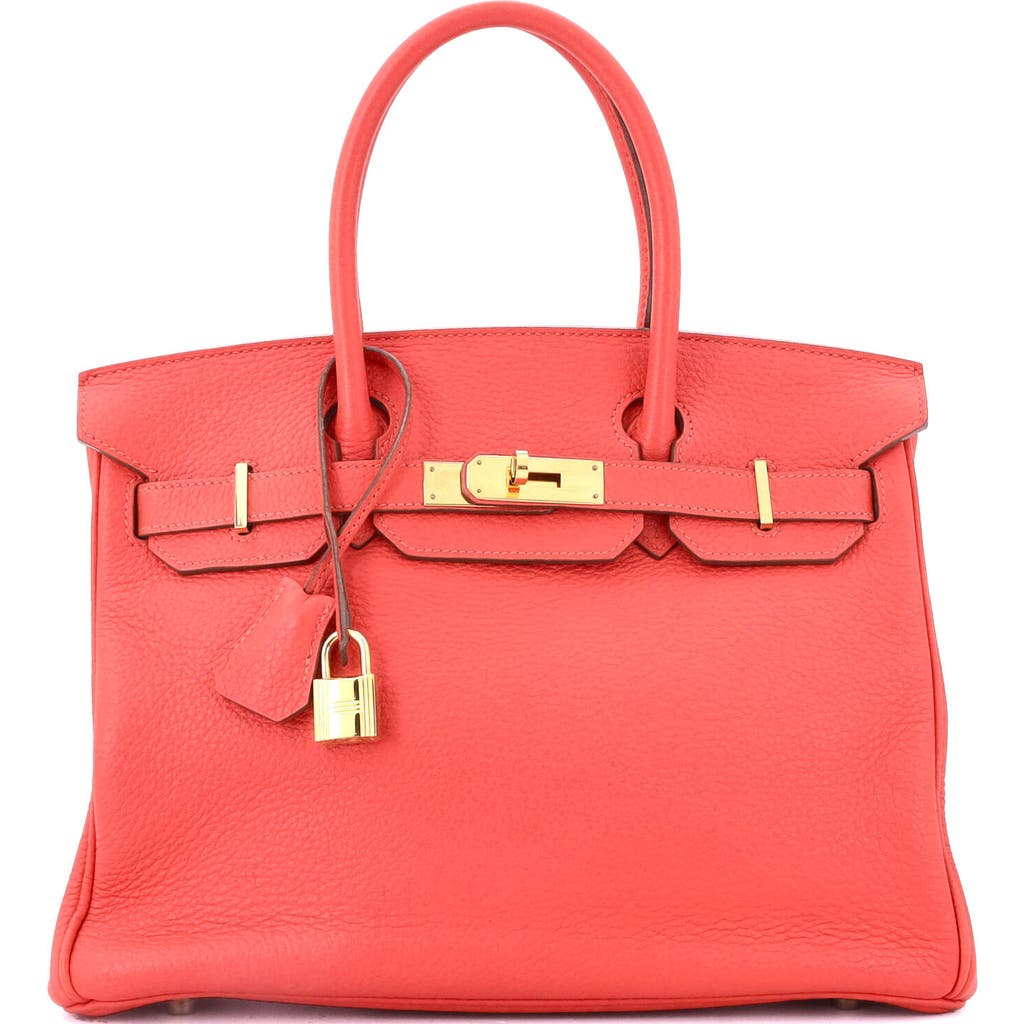 Pre-owned Hermes Hermes Birkin Handbag Pink Clemence With Gold Hardware 30