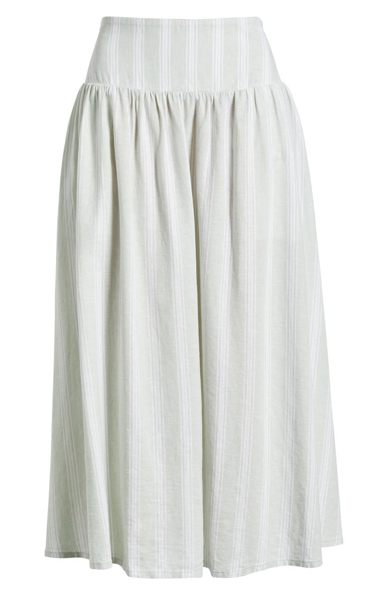 Caslon<sup>®</sup> Linen Blend Skirt, Alternate, color, Green- White Tay Stripe