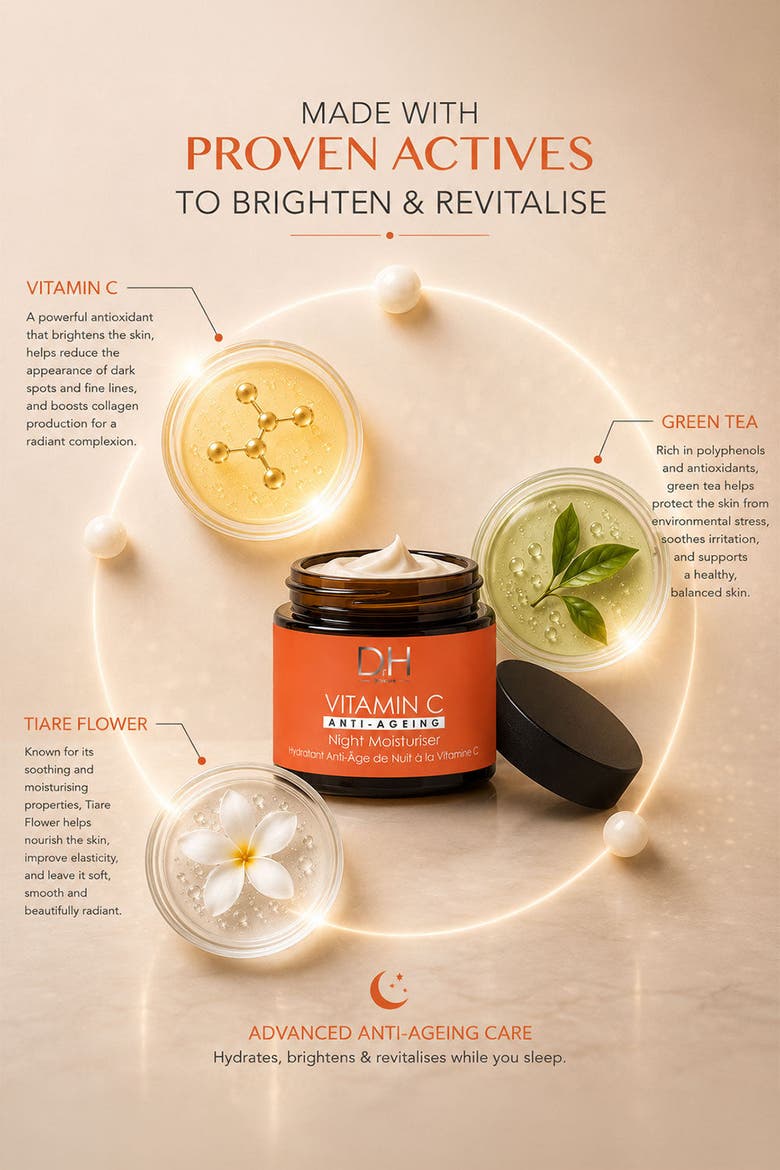 Vitamin C Anti-Ageing Night Moisturiser 60ml, Alternate, color, White