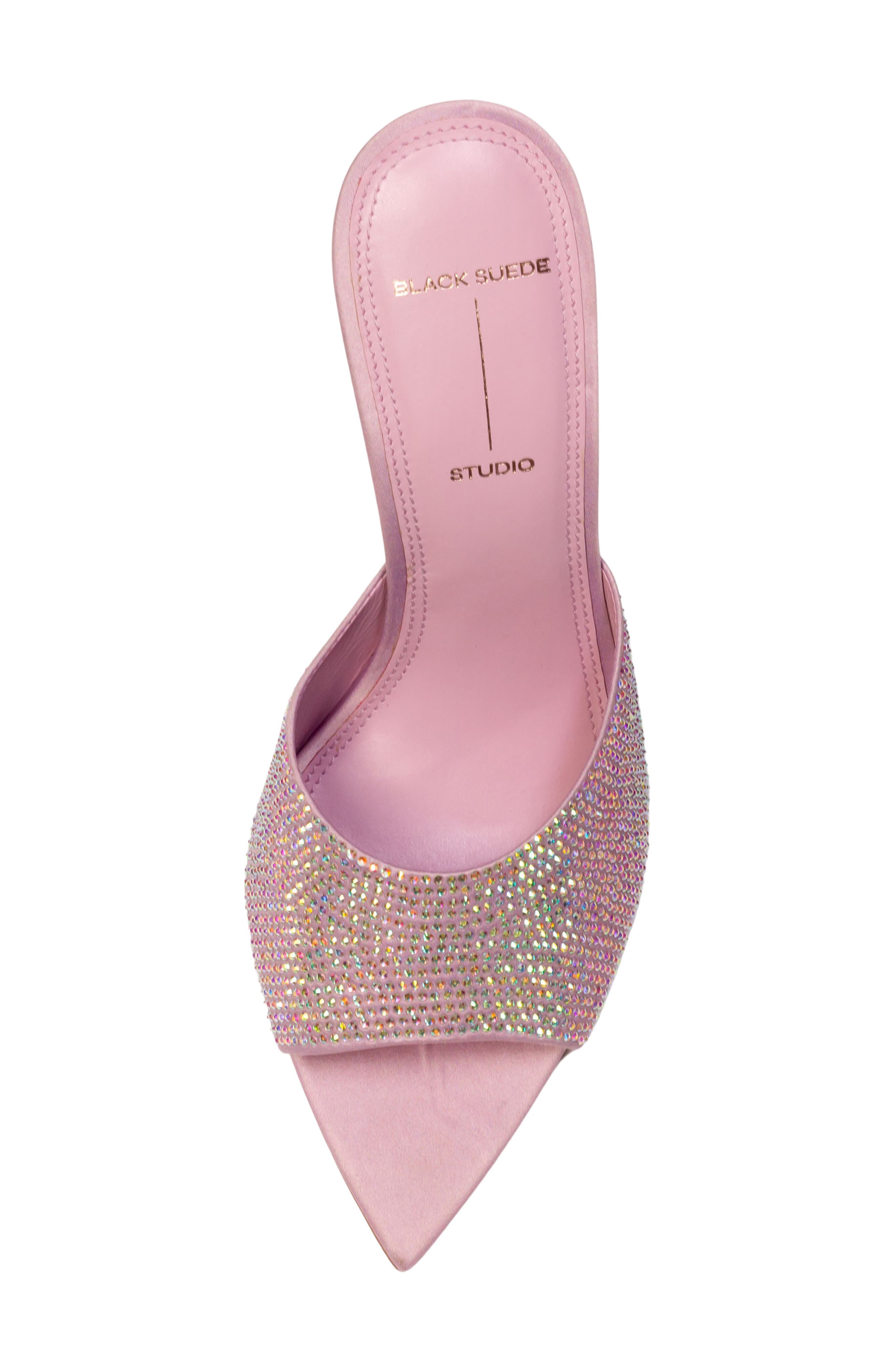 Bella Pointed Toe Slide Sandal, Alternate, color, DUSTY ROSE SATIN