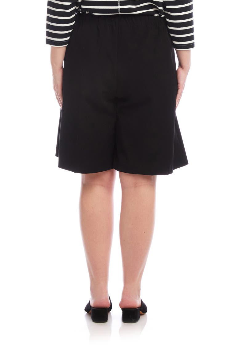 High Waist Stretch Twill Shorts, Alternate, color, BLACK