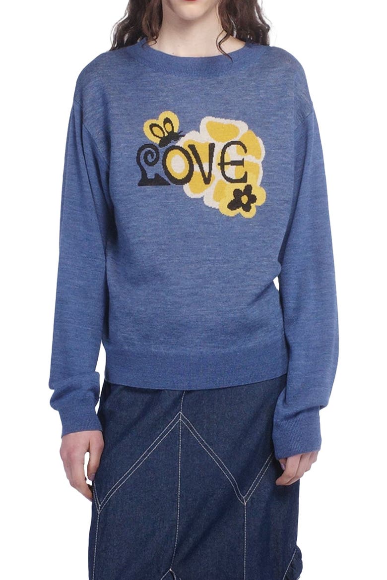 Love Knitwear Sweater, Main, color, CORNFLOWER MULTI