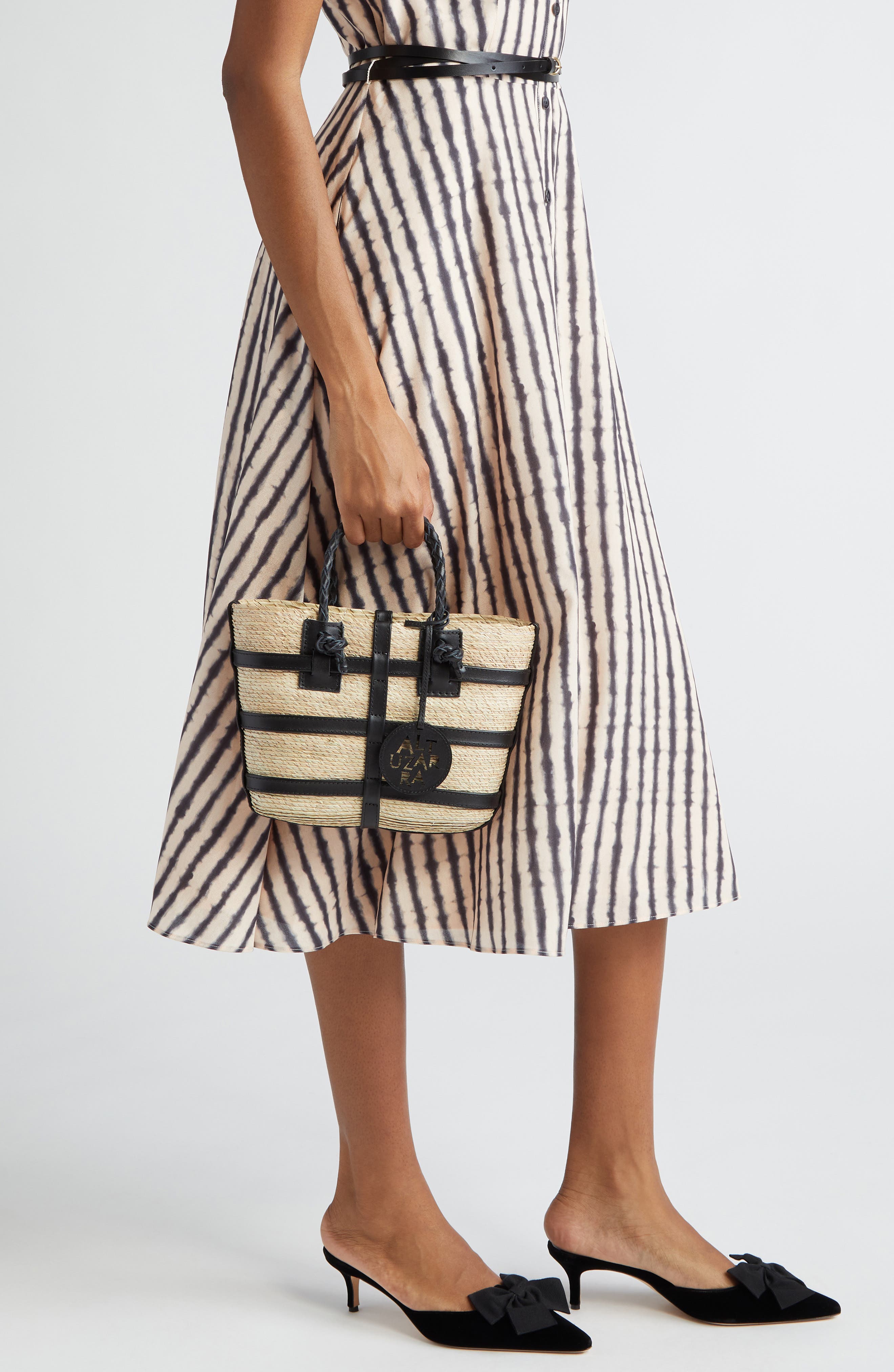 Altuzarra Mini Watermill Woven Palm Tote, Alternate, color, 