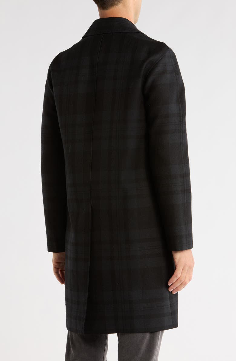 AllSaints Marton Plaid Wool Coat, Alternate, color, Black