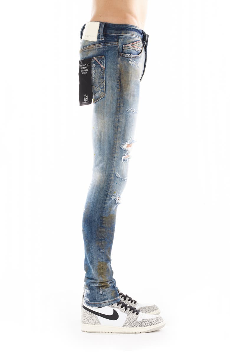 Cult of Individuality Punk Ripped Super Skinny Jeans, Alternate, color, Lark