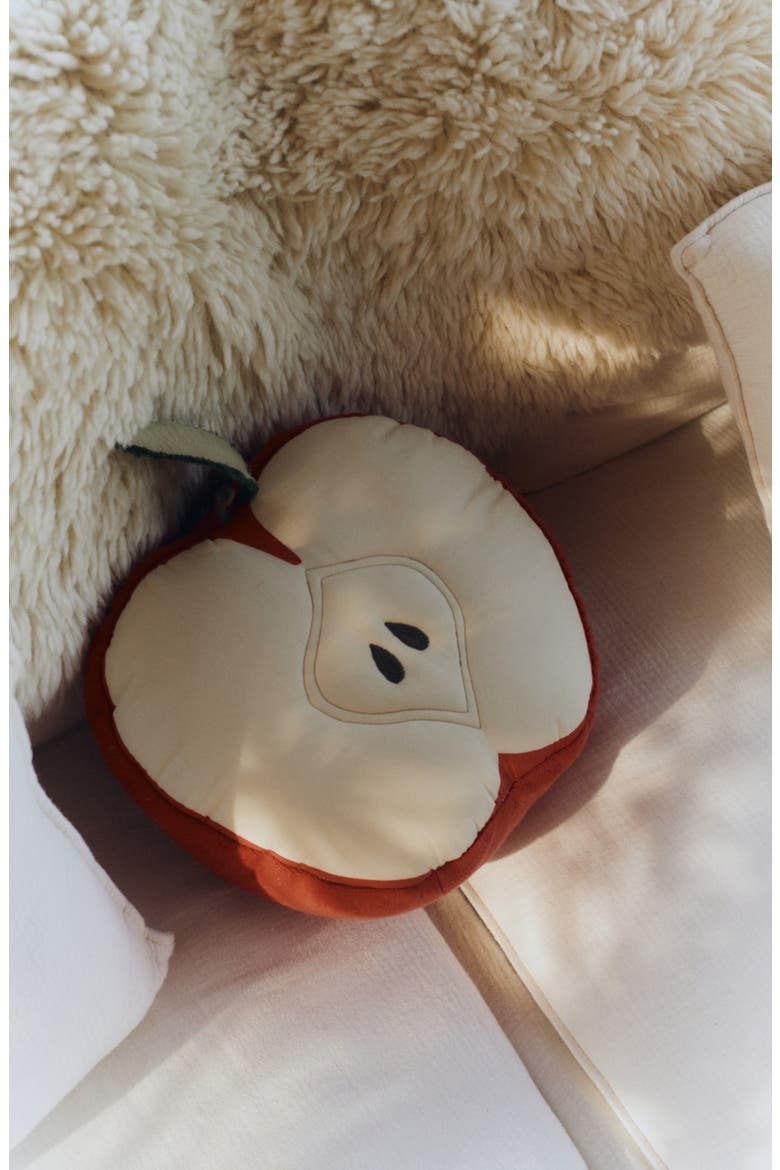 Apple Cushion, Alternate, color, NATURA RED GREY