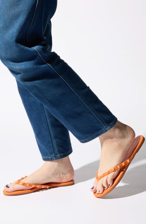 Yosi Samra Rivington Stud Flip Flop In Tangerine