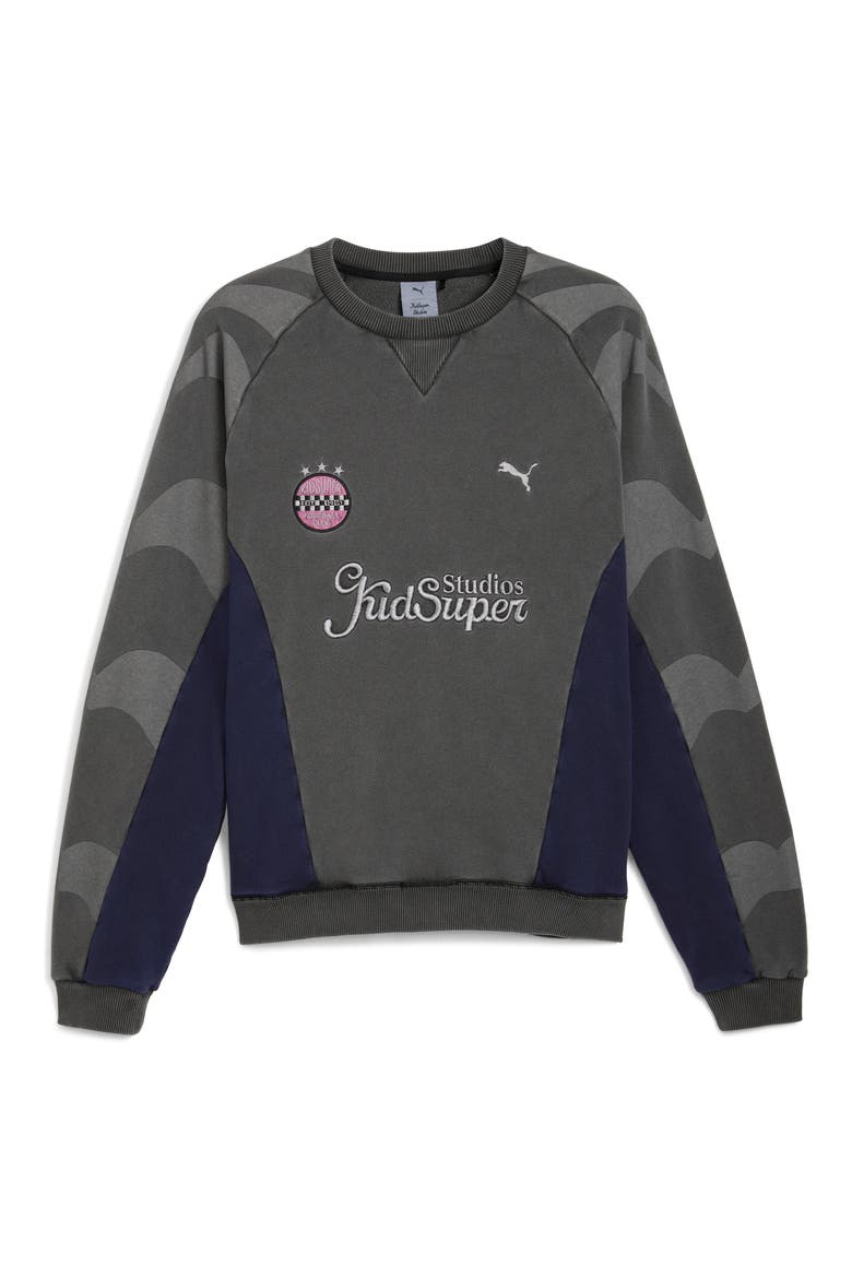 x KidSuper MCFC Embroidered Cotton Graphic Sweatshirt, Alternate, color, PUMA BLACK