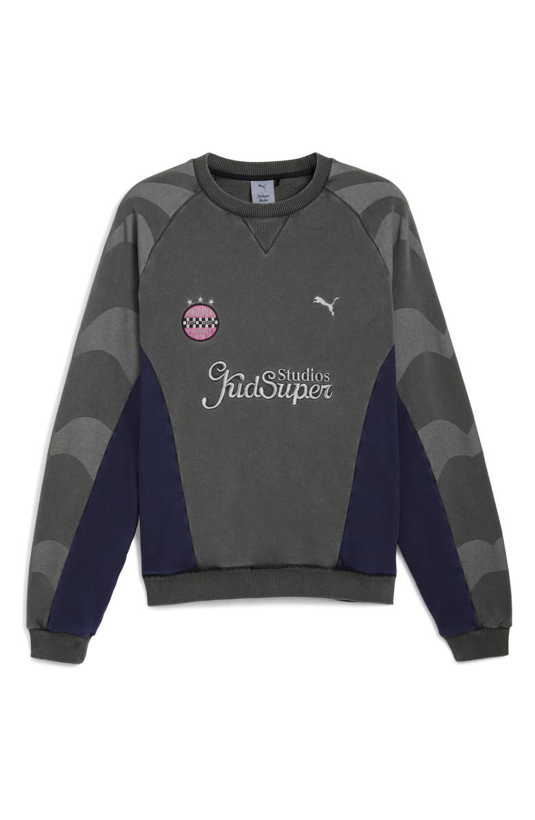 PUMA x KidSuper MCFC Embroidered Cotton Graphic Sweatshirt, Alternate, color, Puma Black