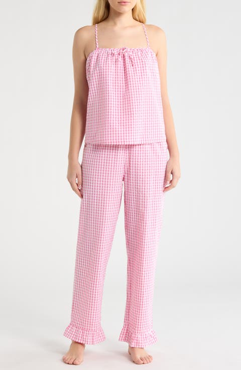 Gingham Seersucker Cami Pajamas