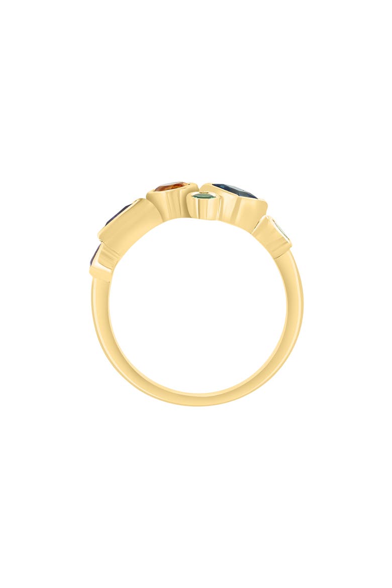 14K Yellow Gold Multi Stone & Diamond Ring, Alternate, color, MULTI