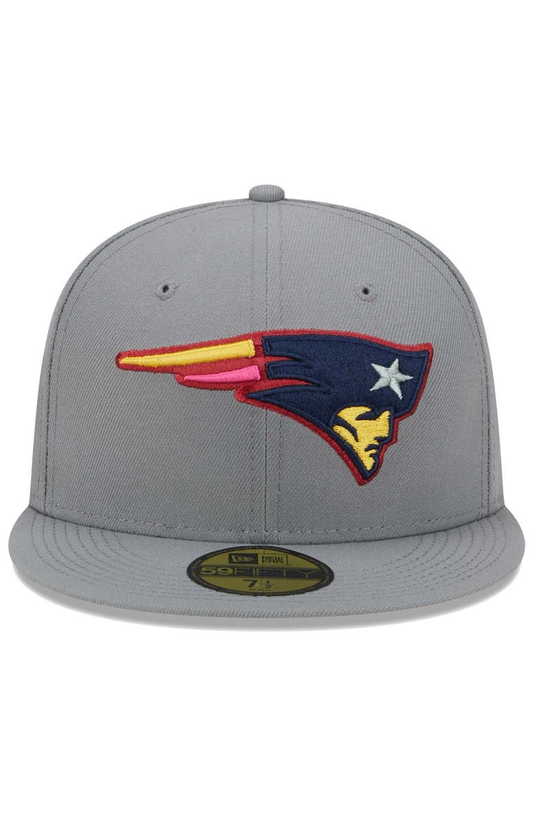 New Era Men's New Era Gray New England Patriots Color Pack 59FIFTY Fitted Hat, Alternate, color,