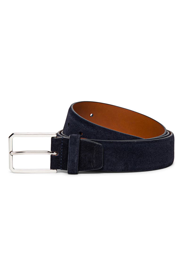 Suede Leather Belt, Alternate, color, BLUE