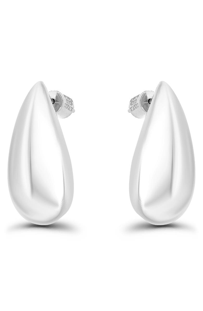 Christian Siriano New York Sculpted Teardrop Stud Earrings, Main, color, Silver