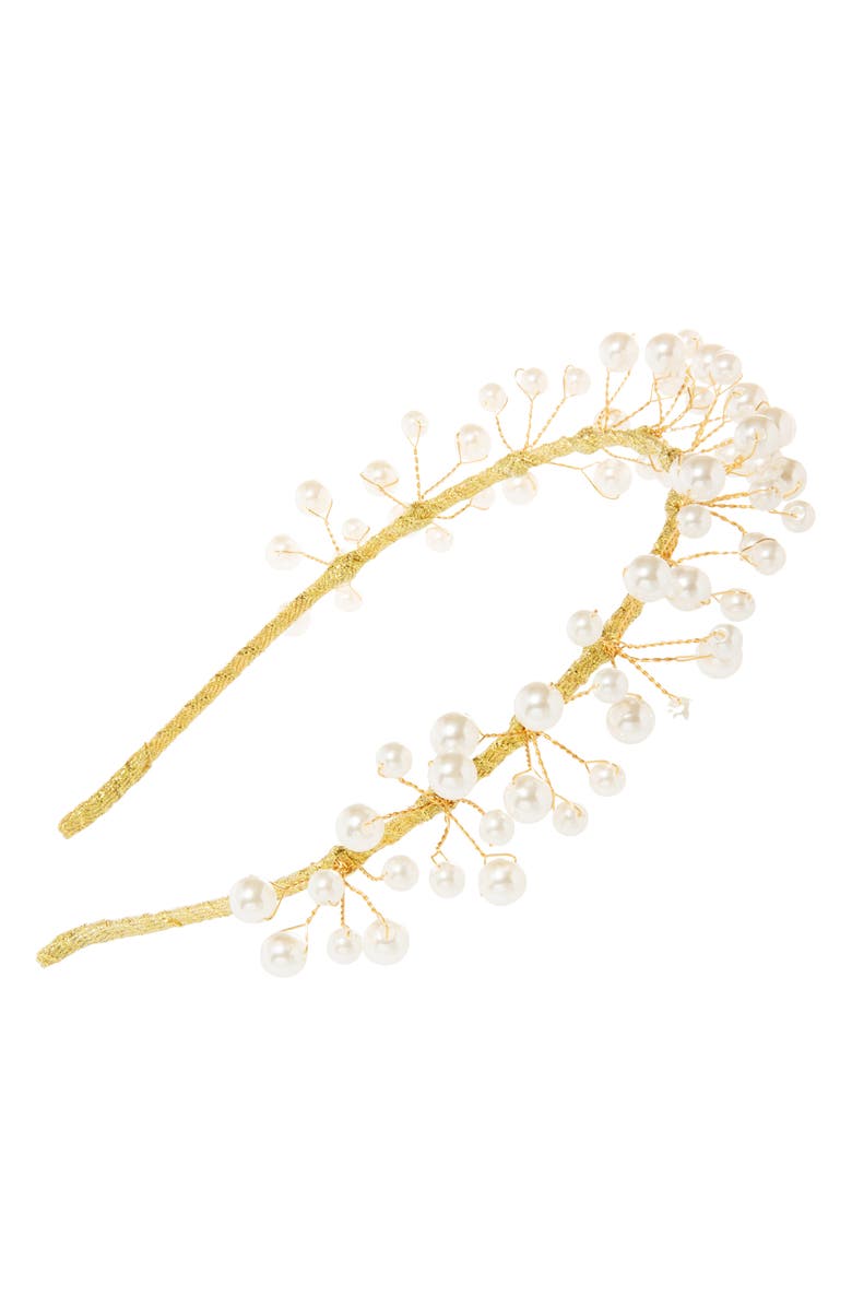 L. Erickson Imitation Pearl Vine Headband, Main, color,