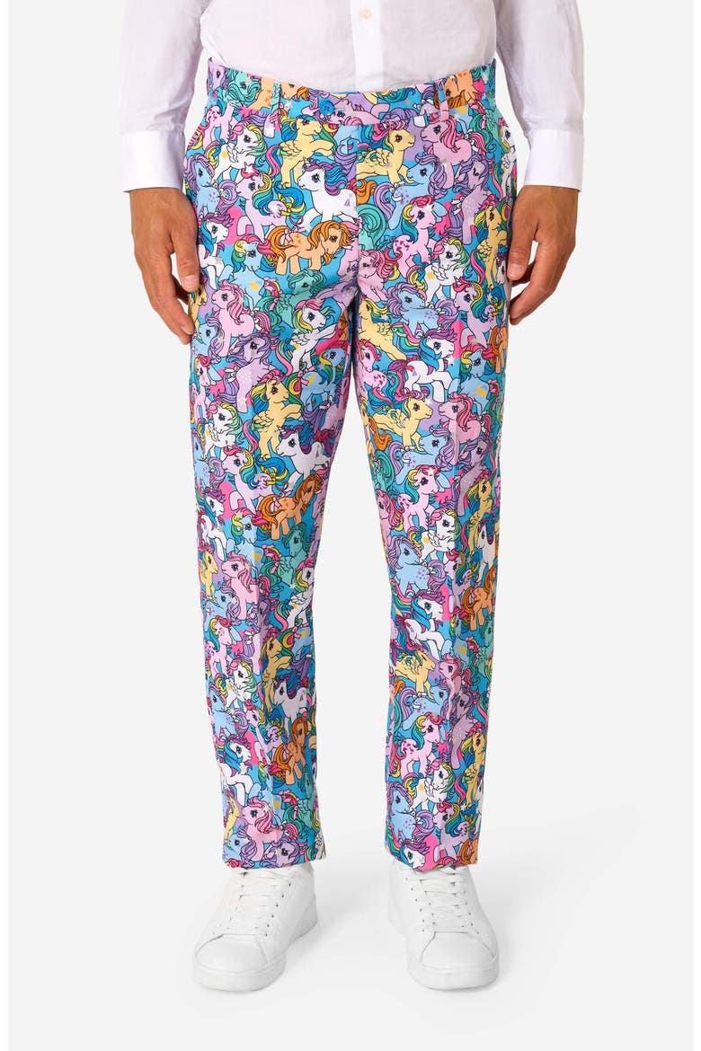 x My Little Pony Slim Fit Two-Piece Suit & Tie Set, Alternate, color, BLACK/PINK MULTI