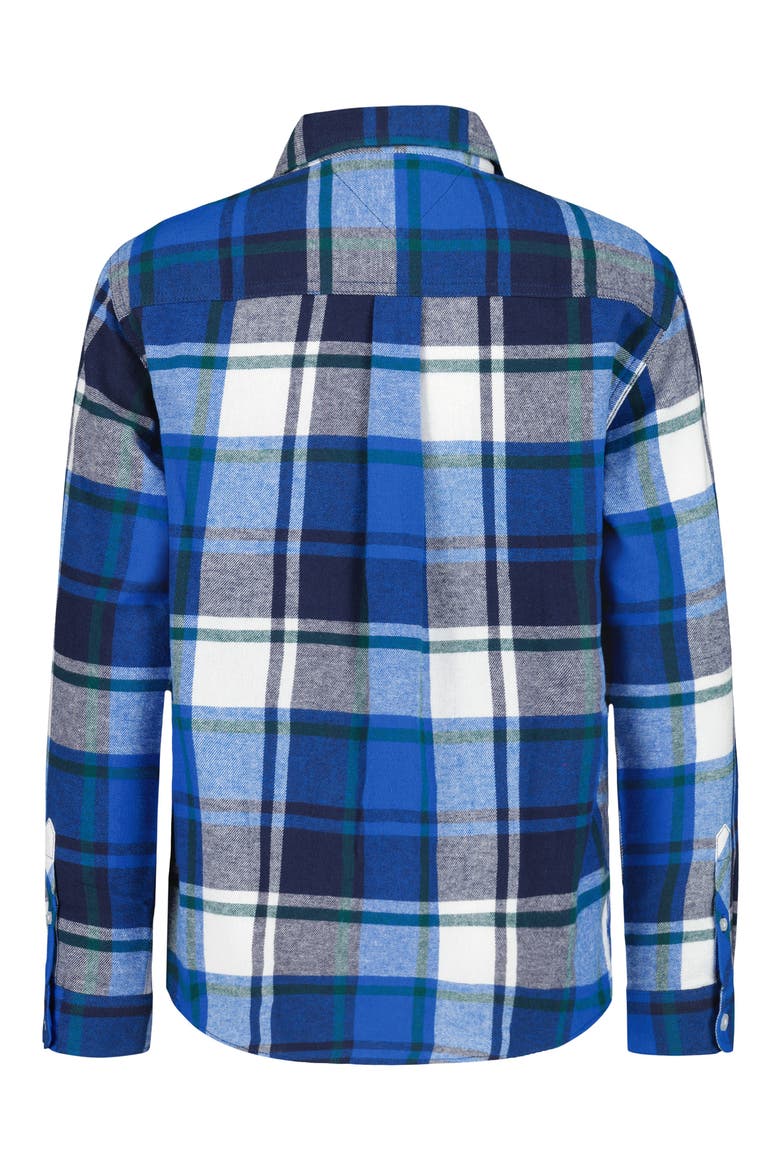 Kids' Long Sleeve Flannel Shirt, Alternate, color, BLUE IOLITE