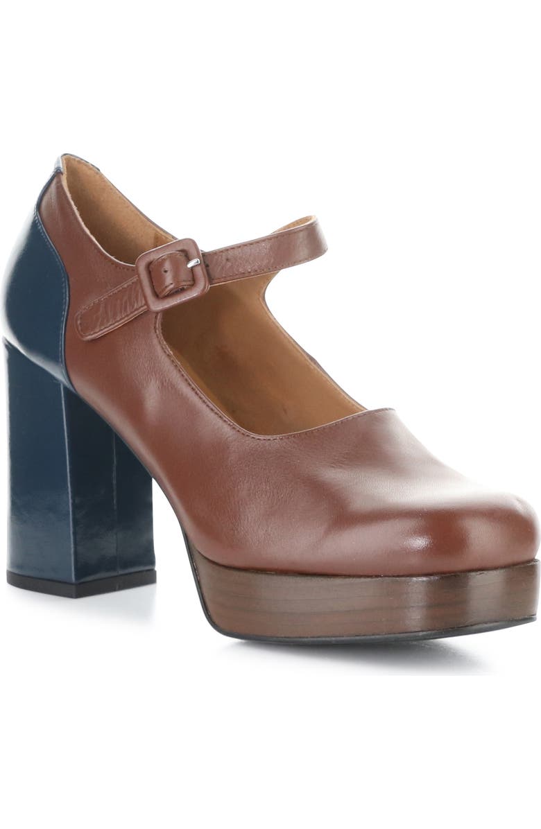 Fly London Eril Platform Pump, Main, color, Cognac/ Navy