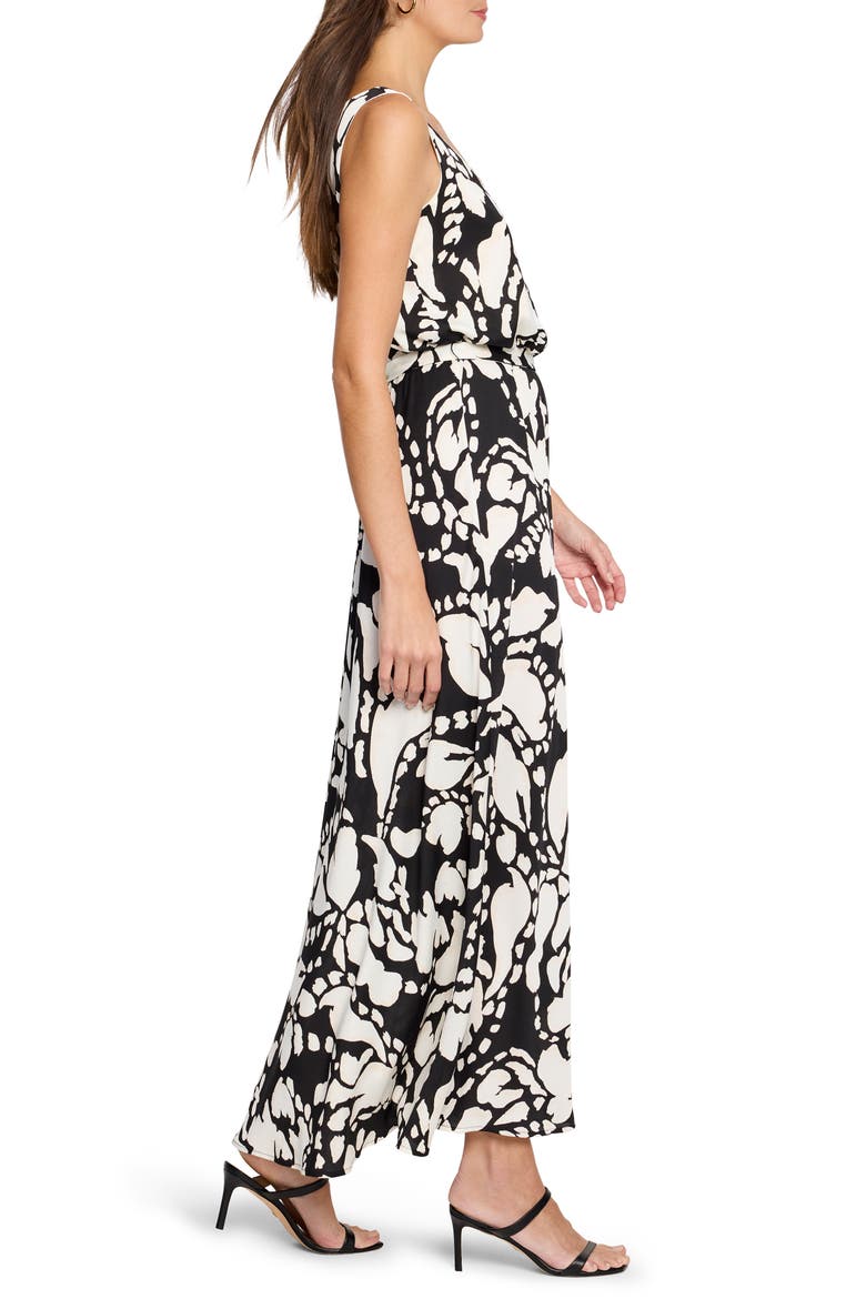 Bianca Evening Petal Maxi Dress, Alternate, color, BLACK MULTI
