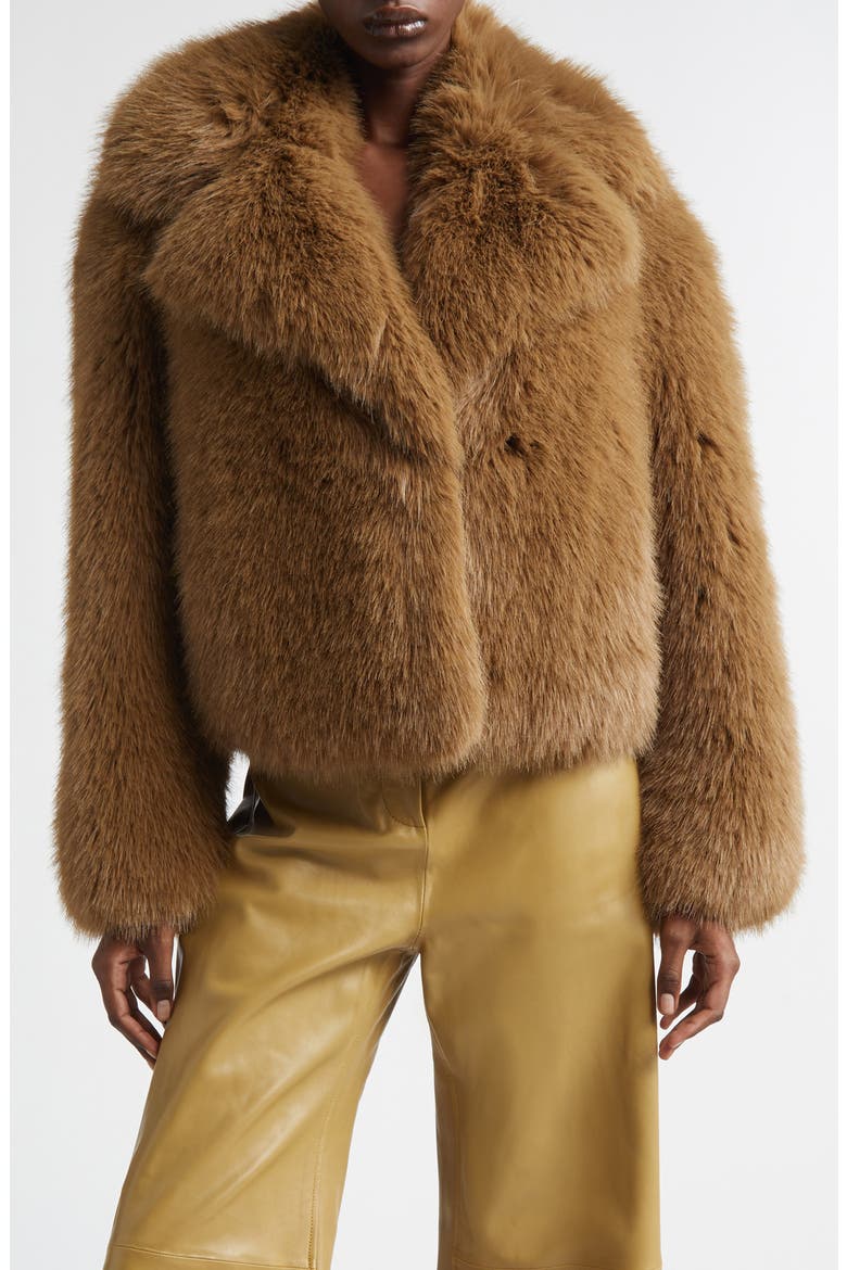 Samara Faux Fur Jacket, Main, color, SAND