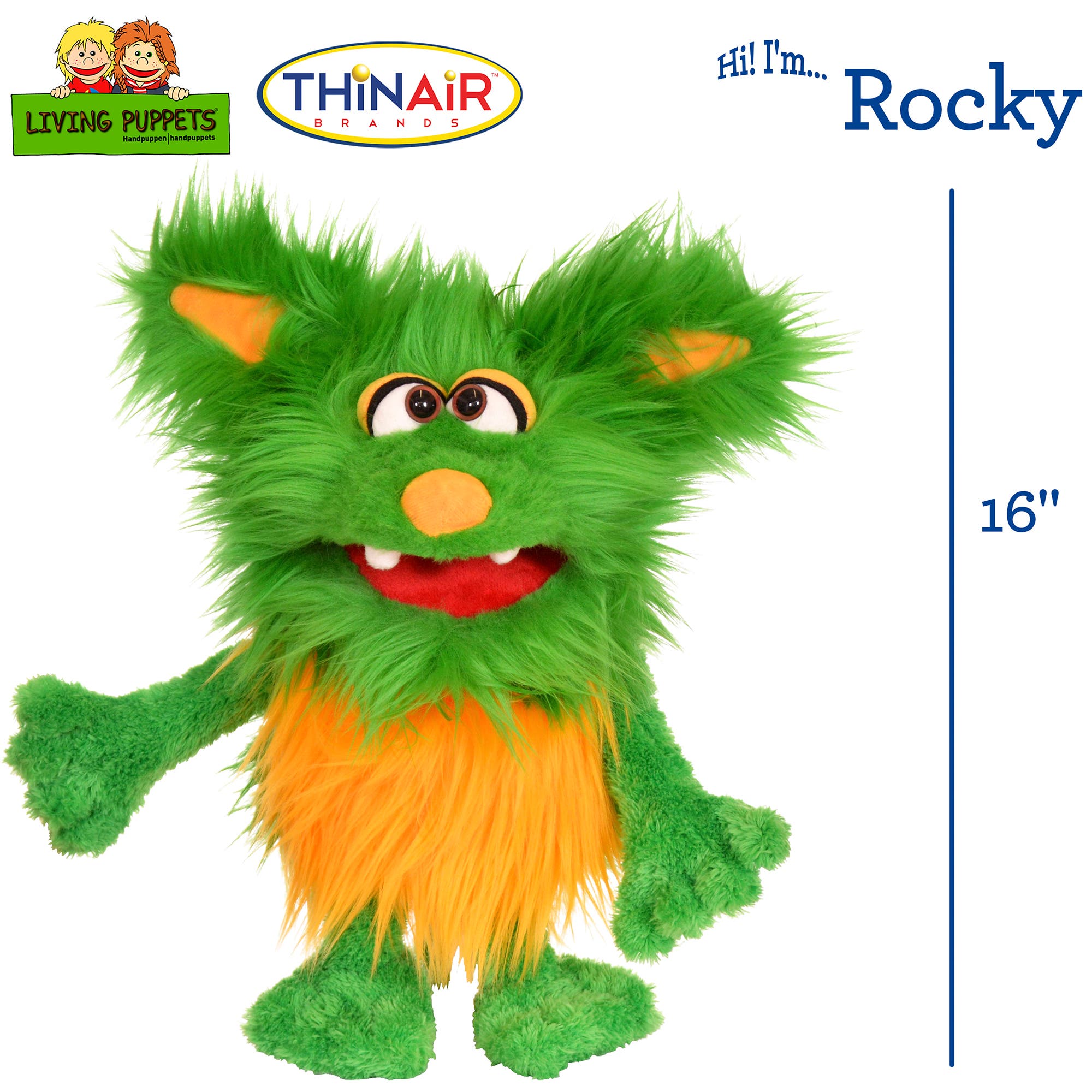 Rocky The Green Friendly Monster 16 Inch Plush Hand Puppet | Nordstrom