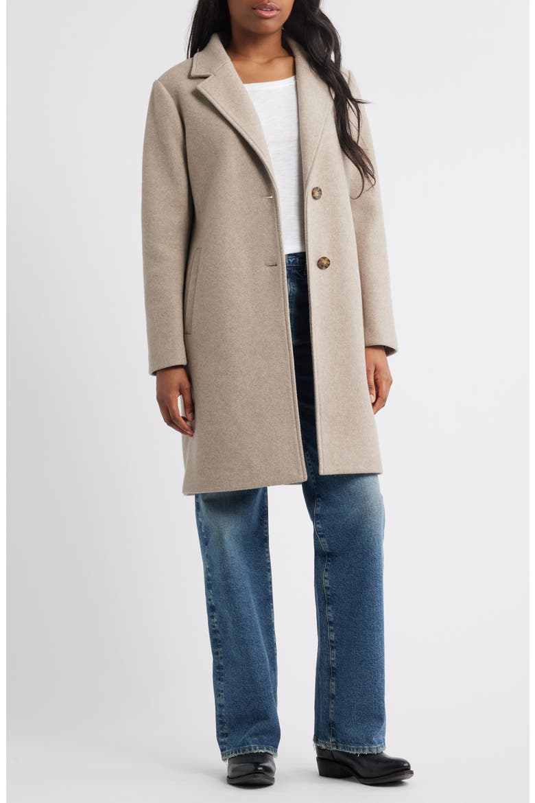 Layered Hoodie Bib Coat, Alternate, color, OATMEAL