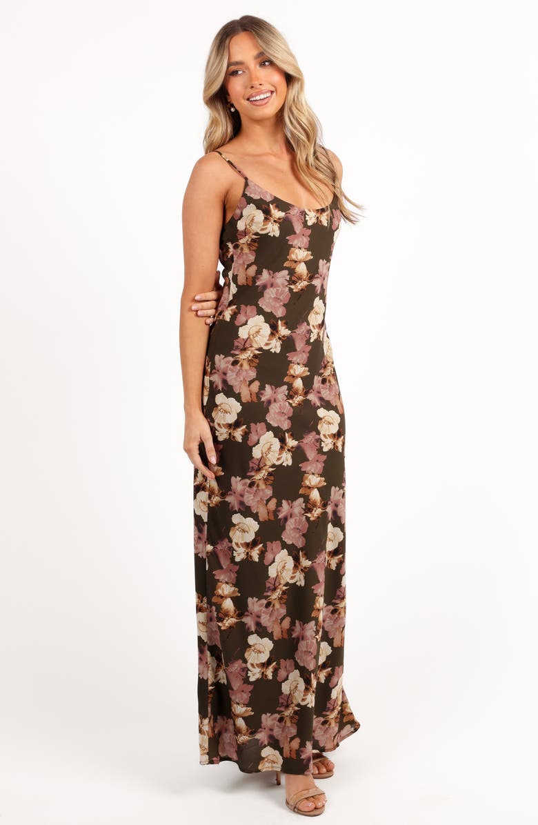 Petal & Pup Jamie Floral Maxi Slipdress, Alternate, color, Olive Floral