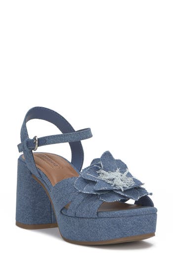 Lucky Brand Marrika Ankle Strap Platform Sandal In Blue