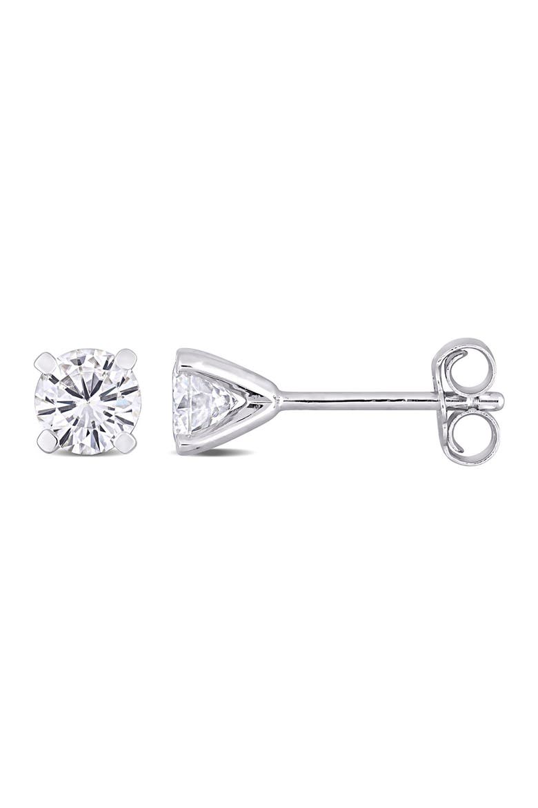 Sterling Silver Created 1ctw Moissanite Earrings, Main, color, WHITE