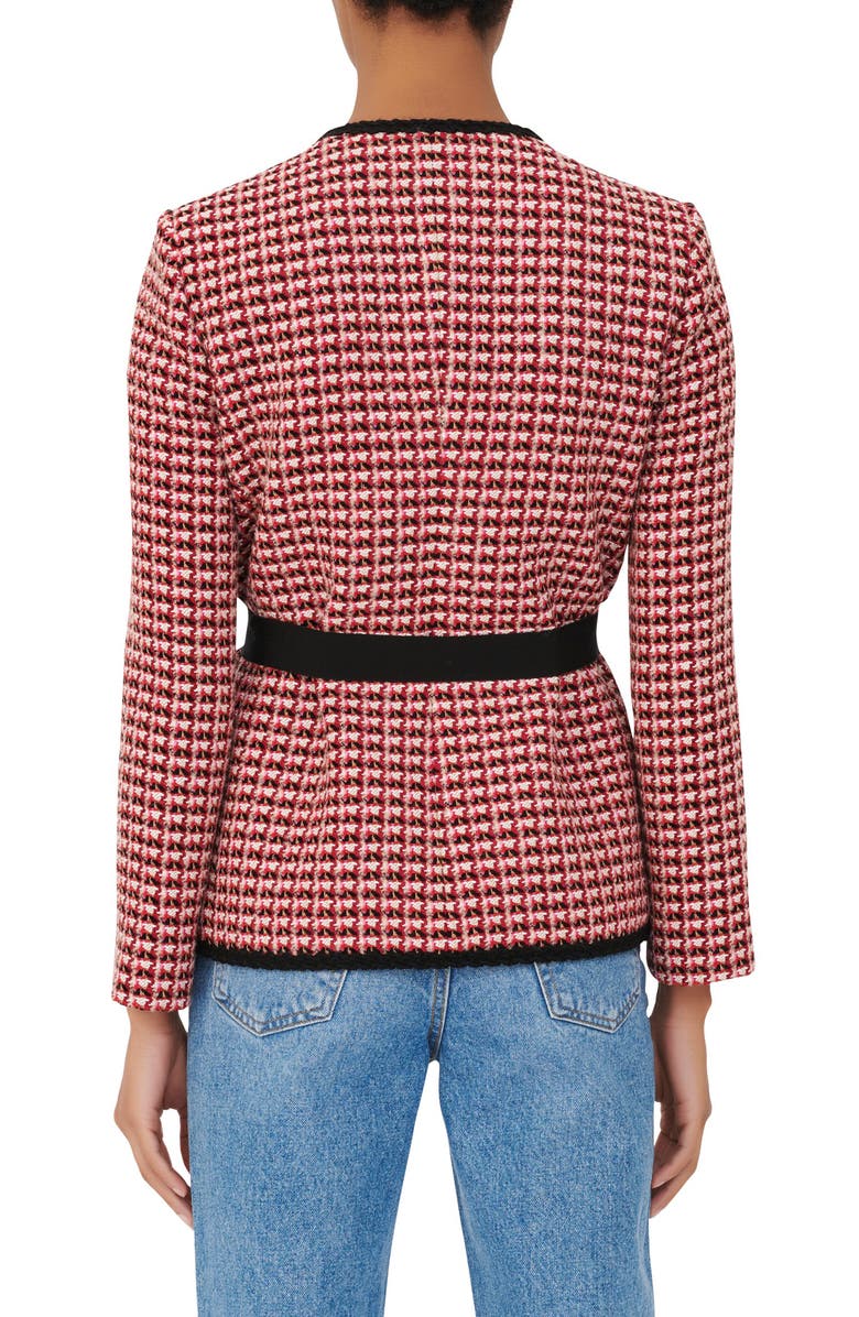 maje Houndstooth Belted Blazer, Alternate, color,