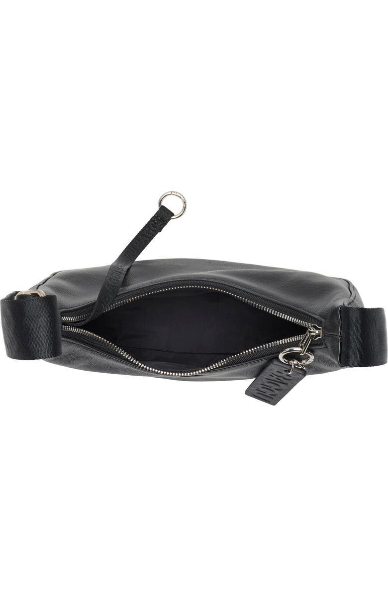 Baggu Small Recycled Leather Crescent Bag, Alternate, color, Black