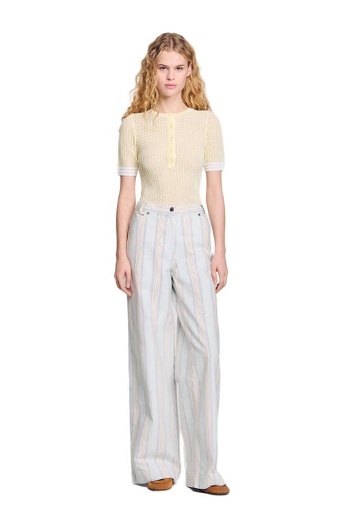 Sandro Striped Jeans In Blue