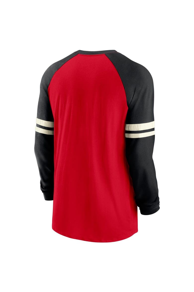 Men's Nike Red/Black Atlanta Falcons Throwback Raglan Long Sleeve T-Shirt, Alternate, color, Red