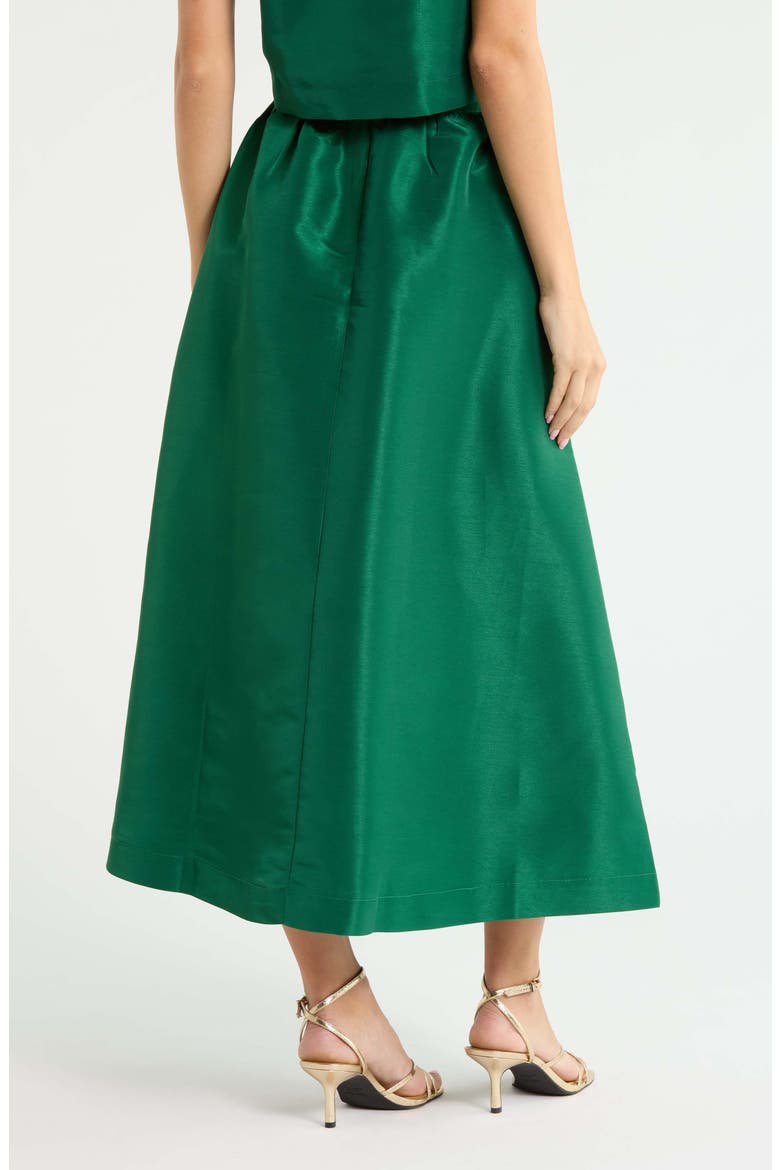 Hestia Caryn Taffeta Maxi Skirt, Alternate, color, EMERALD