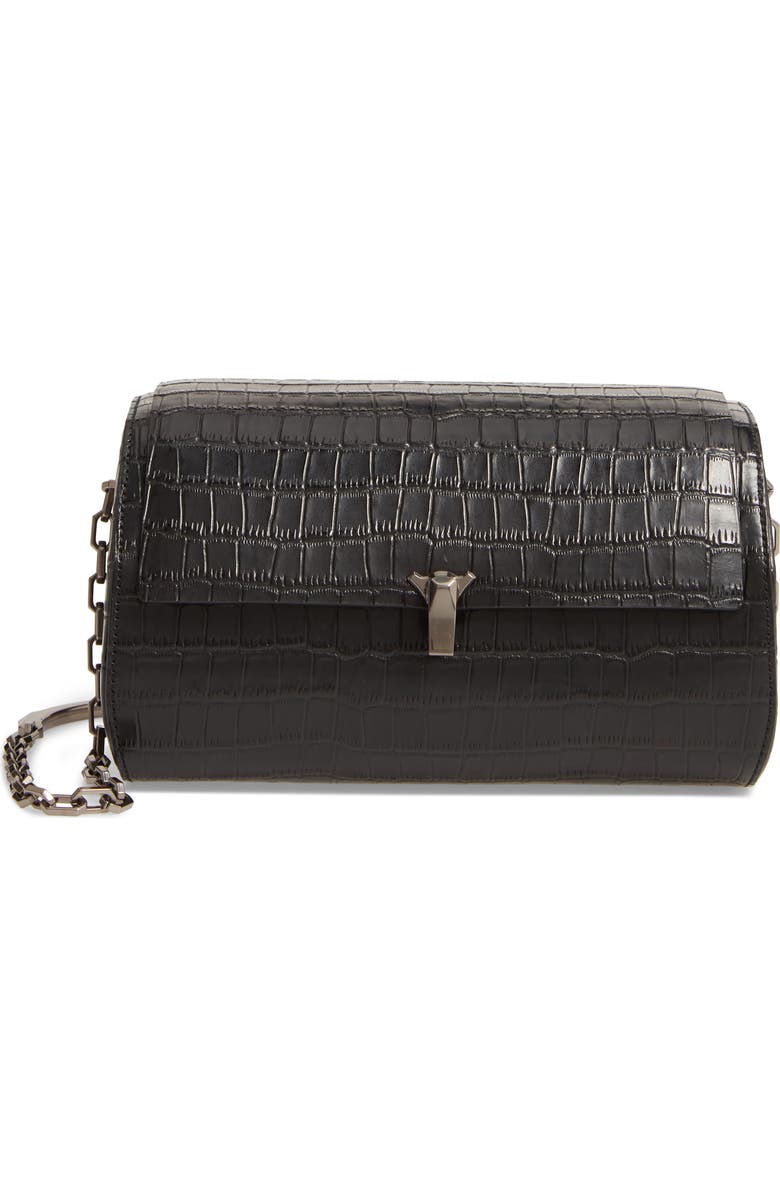 the VOLON PO Trunk Leather Shoulder Bag, Main, color,