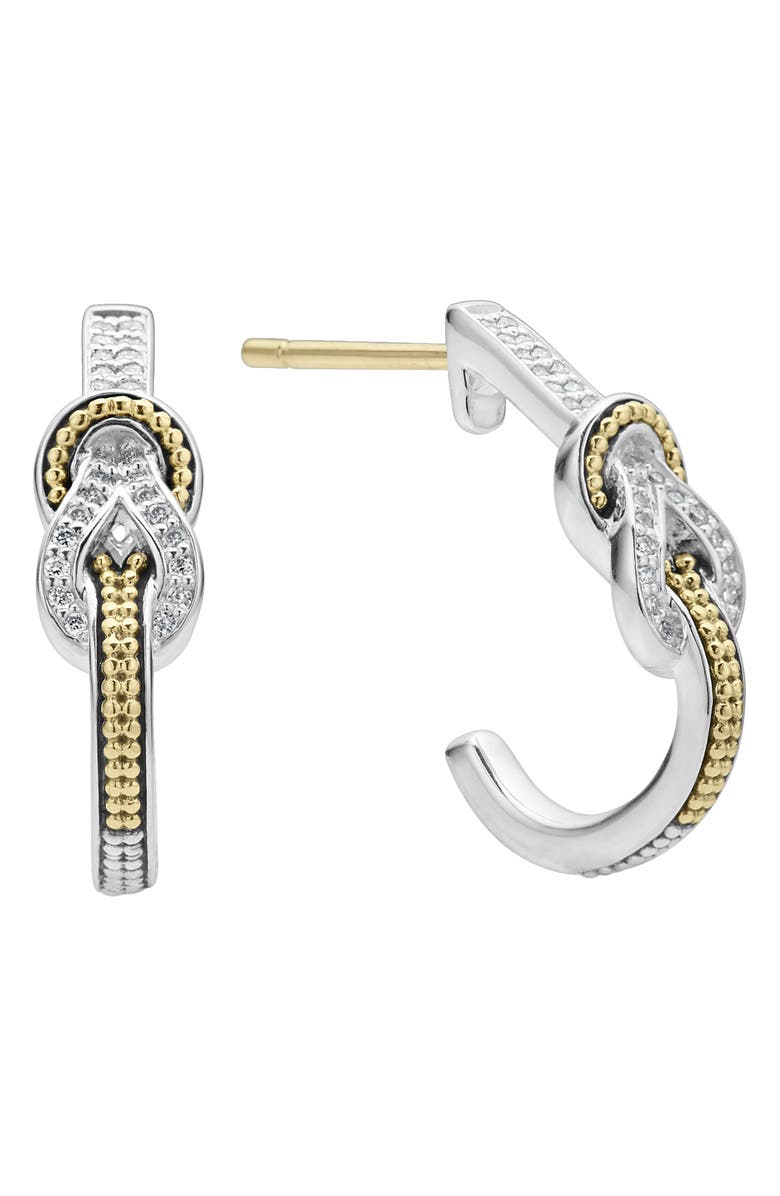 LAGOS Newport Hoop Earrings, Main, color, Diamond